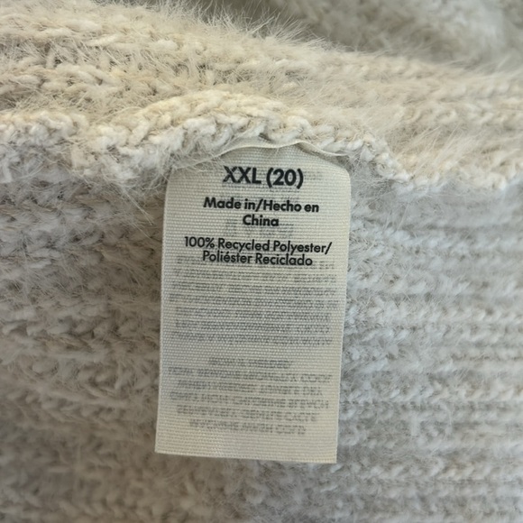 No Boundaries Cream Knit Fuzzy Coastal Winter Open Cardigan Sweater Size XXL - Picture 5 of 5